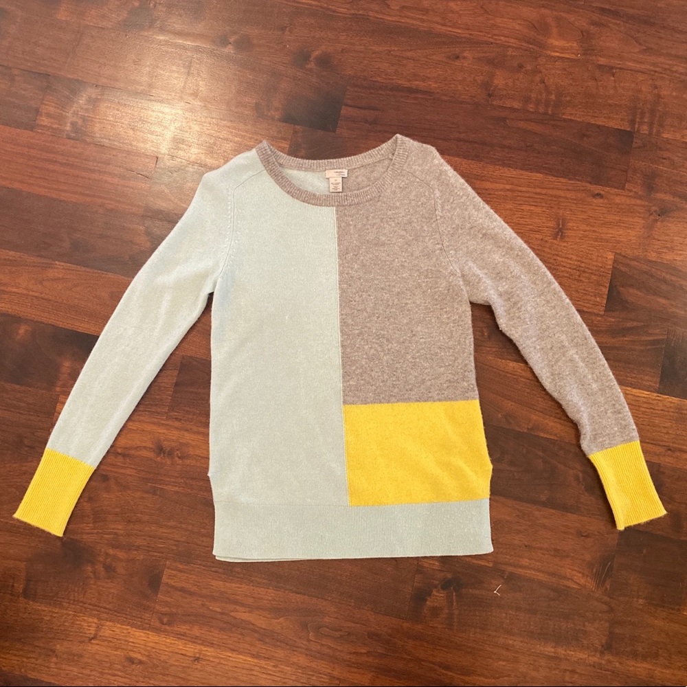 Halogen Color Block Cashmere Sweater